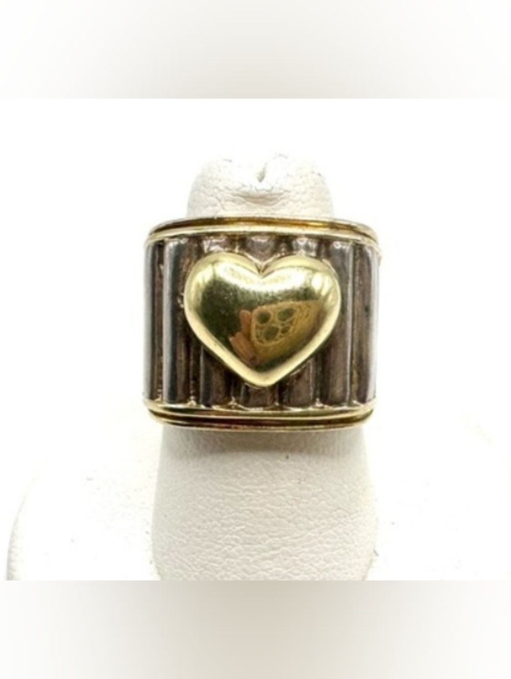 Designer Stevens Sterling Silver & 18k Gold Heart Ring